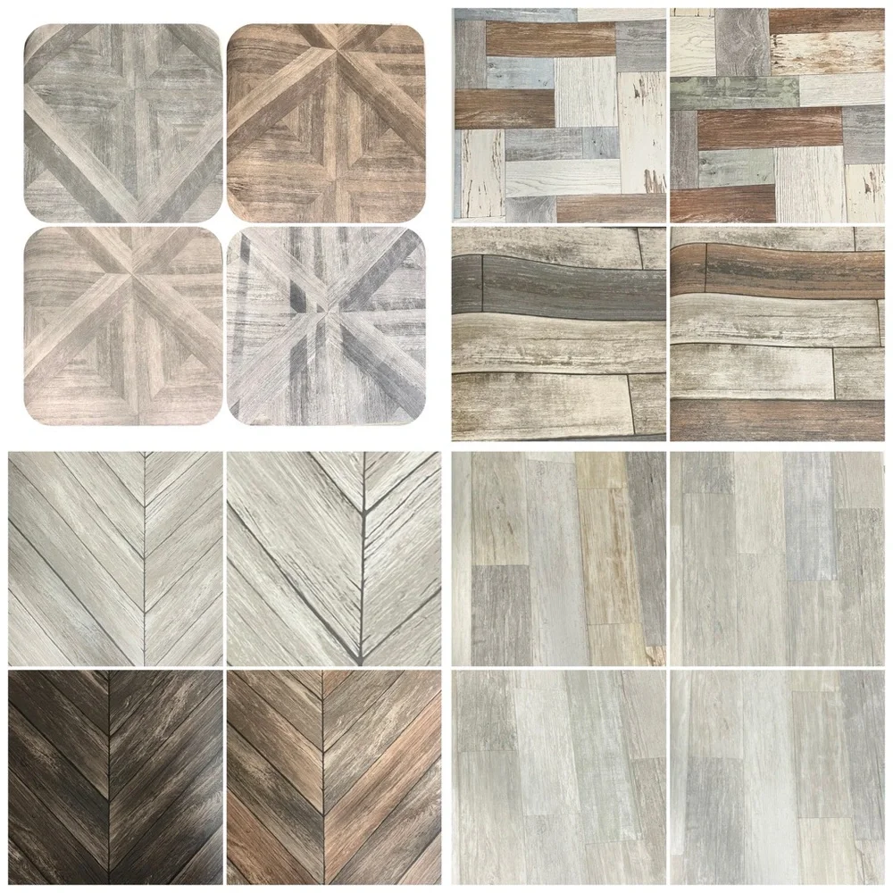 NEW Large Bundle of 45 Large Assorted Wood Pattern Wallpaper Sample Sheets- DIY